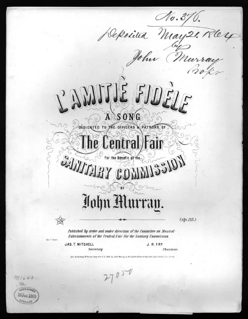 Первая страница нот «L'amitie fidele»