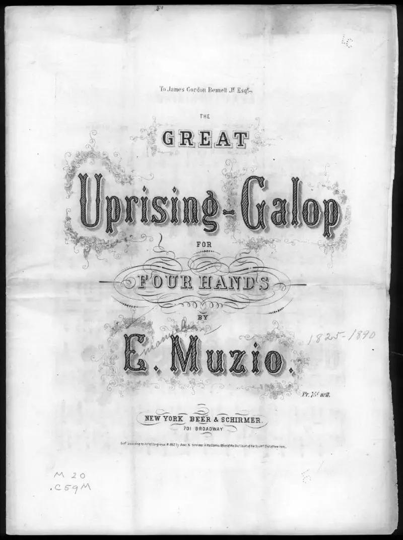 Первая страница нот «The Great uprising, galop»