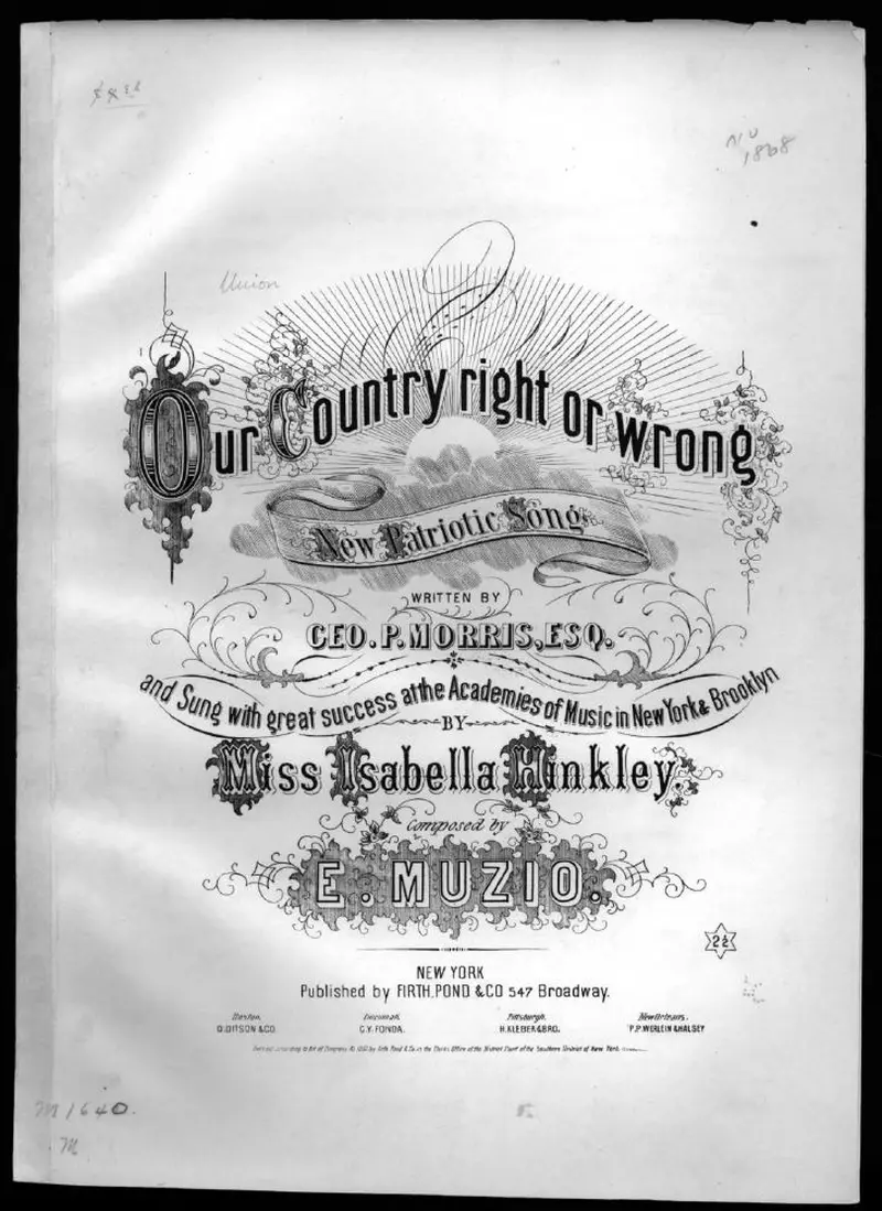 Первая страница нот «Our country right or wrong»