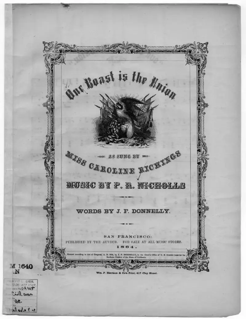 Первая страница нот «Our boast is the Union»