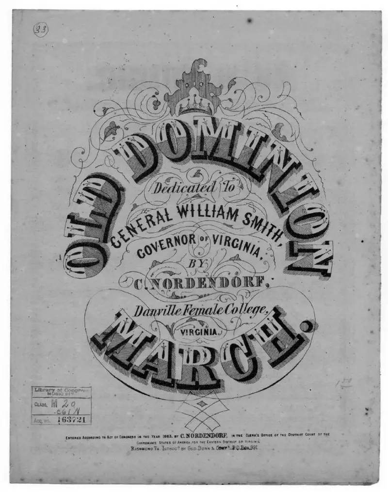 Первая страница нот «Old dominion Марш»