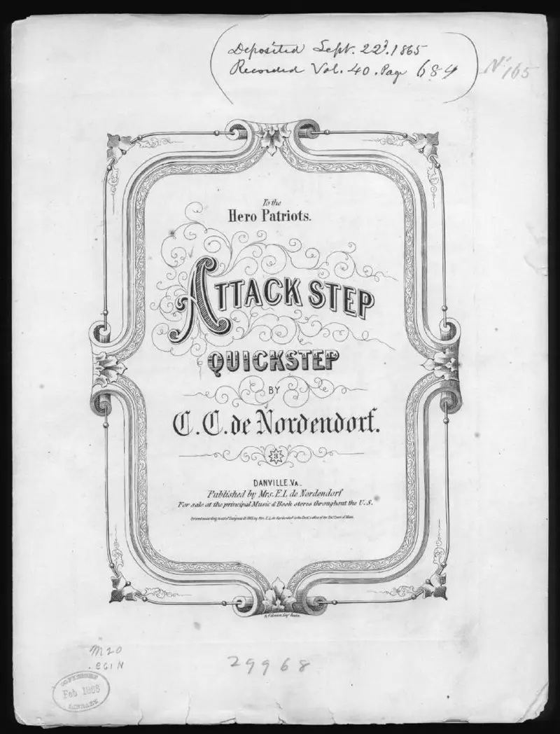 Первая страница нот «Attack-step, quickstep»
