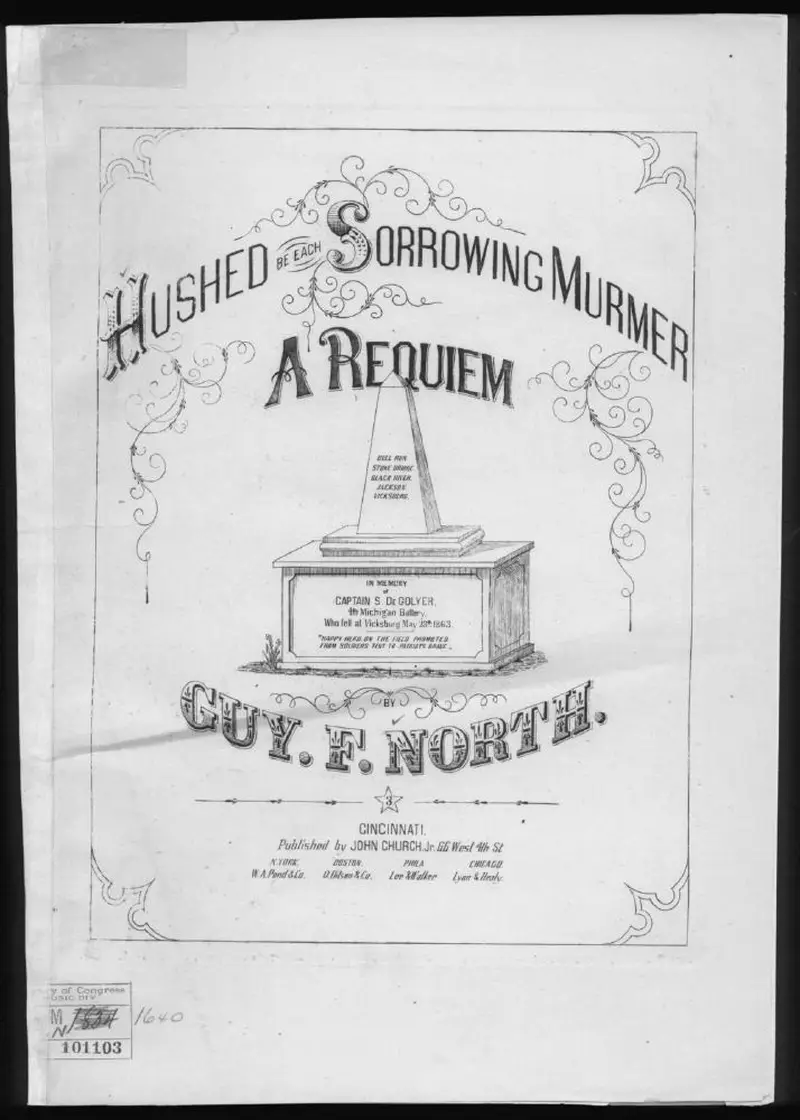 Первая страница нот «Hushed be each sorrowing murmur»