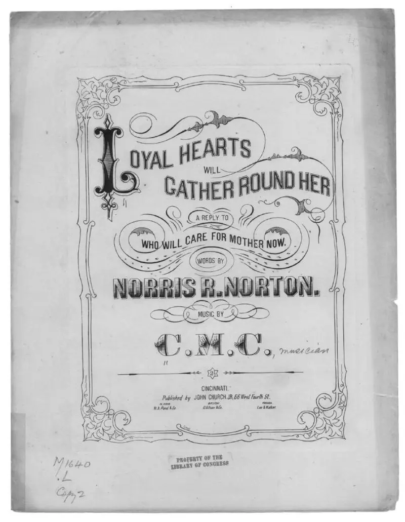 Первая страница нот «Loyal hearts will gather round her»