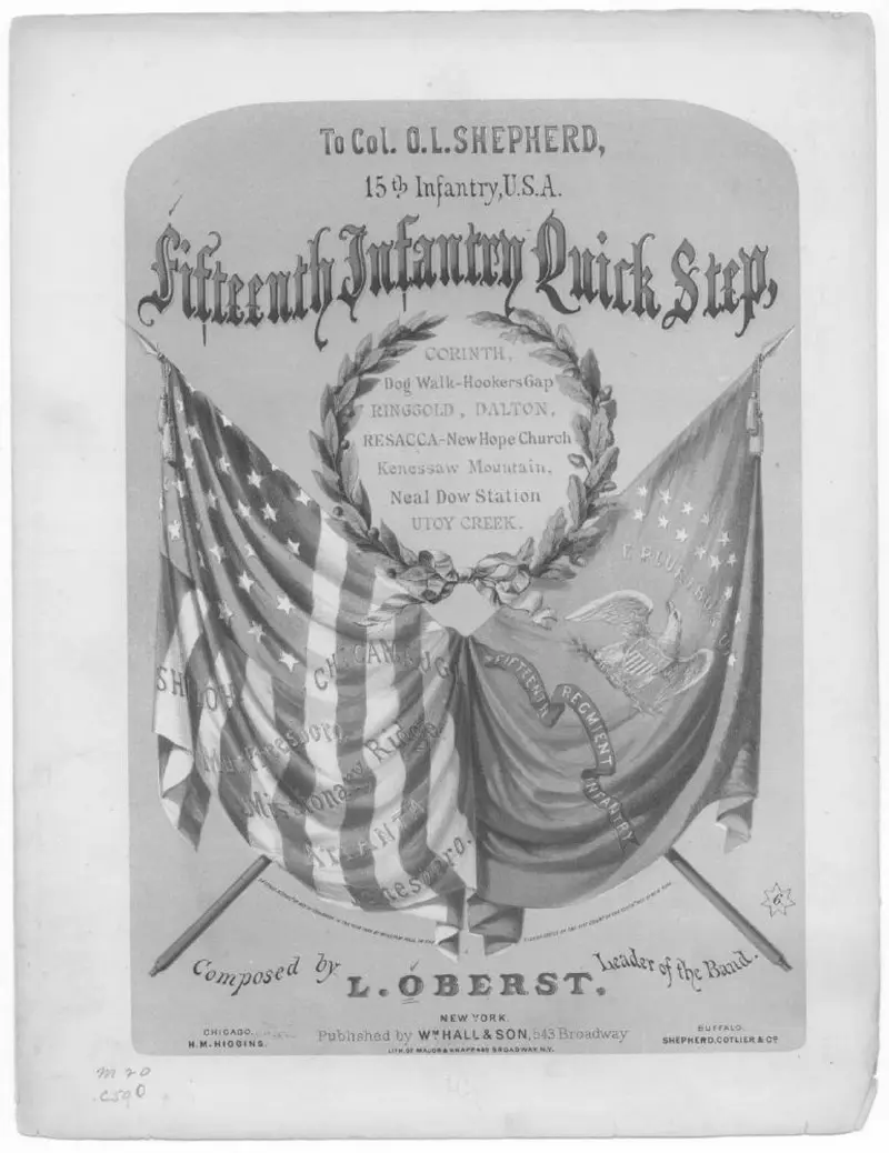 Первая страница нот «Fifteenth infantry quickstep»