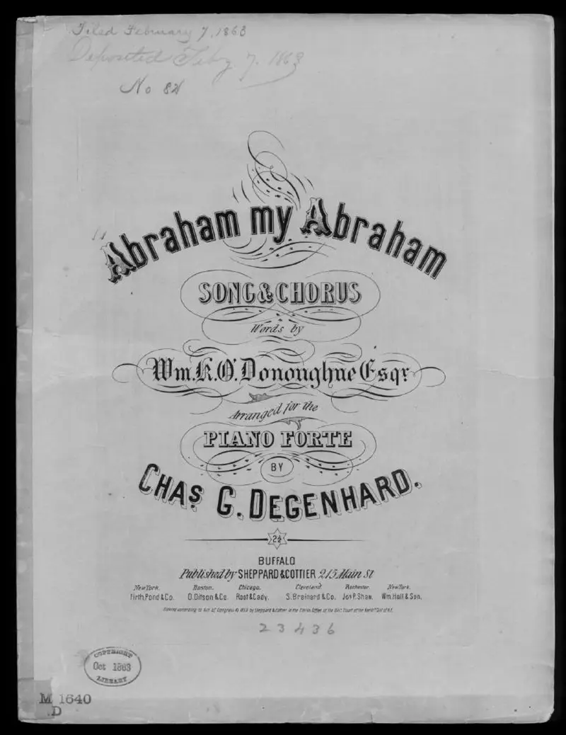 Первая страница нот «Abraham my Abraham»