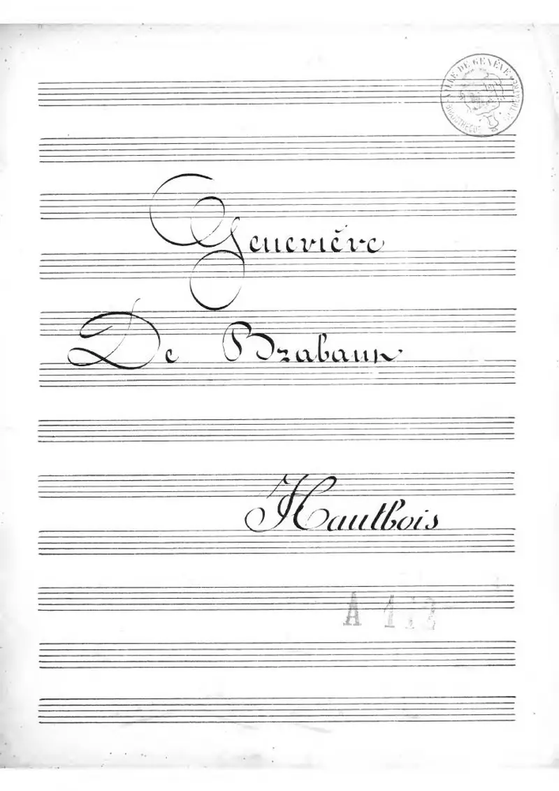Первая страница нот «Geneviève de Brabant»