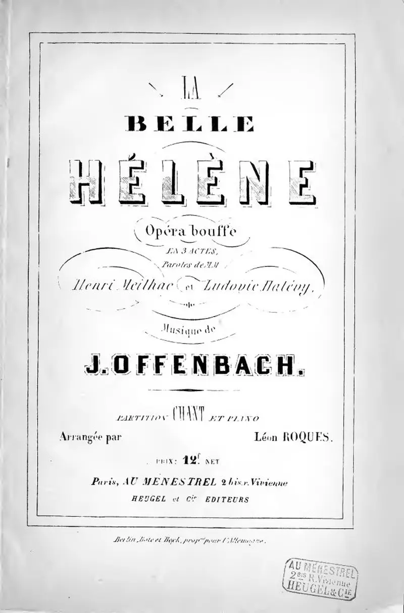 Первая страница нот «La belle Hélène»