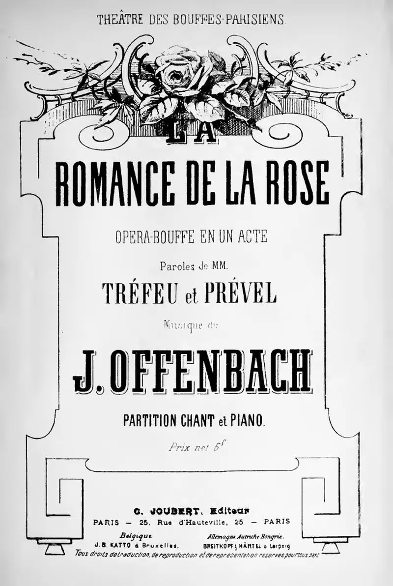Первая страница нот «La Романс de la rose»