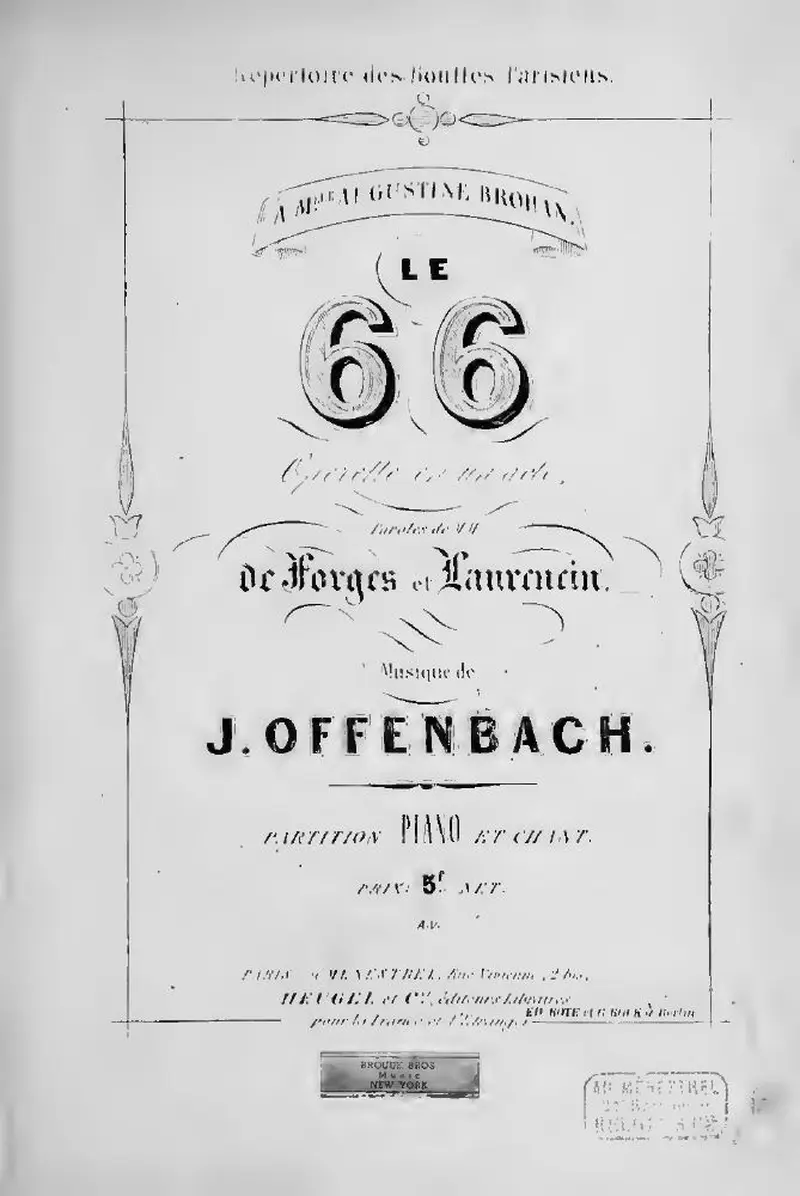 Первая страница нот «Le 66»