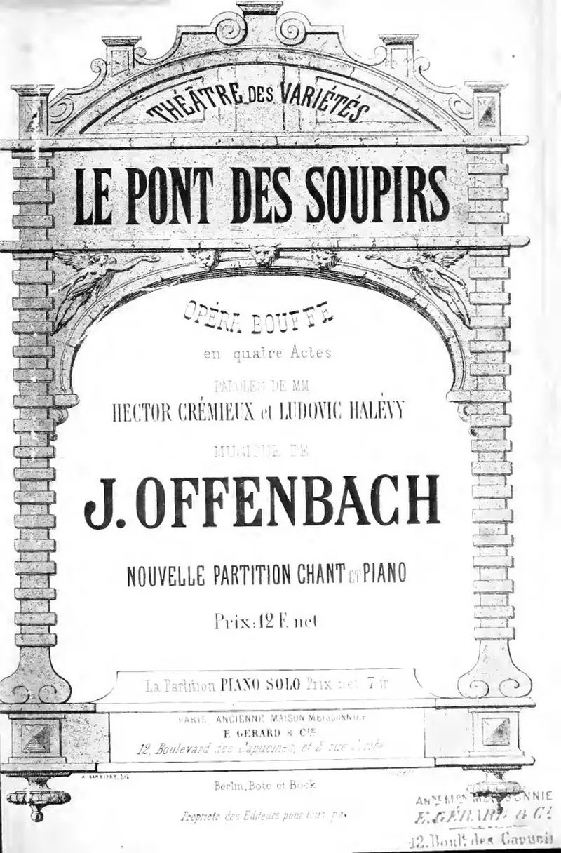 Первая страница нот «Le pont des soupirs»