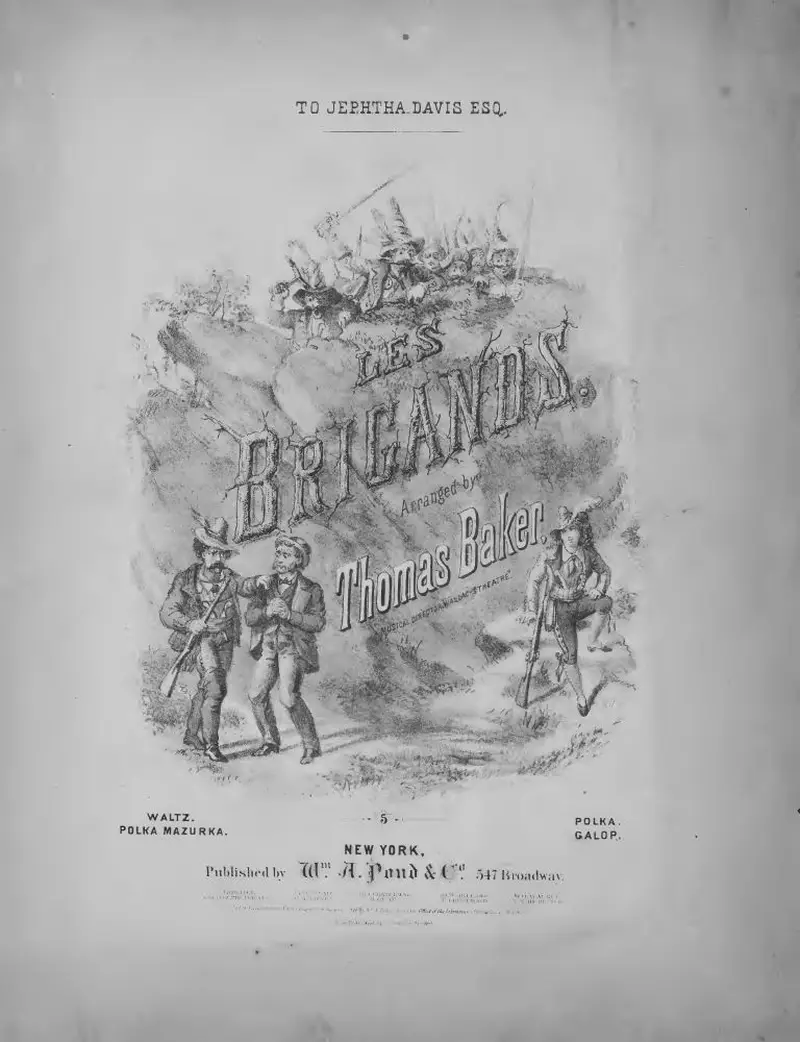 Первая страница нот «Les brigands galop : on Мелодияs from Offenbach's comic opera»