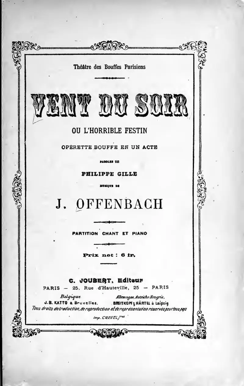 Первая страница нот «Vent du soir»