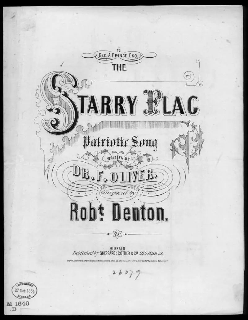 Первая страница нот «The Starry flag»