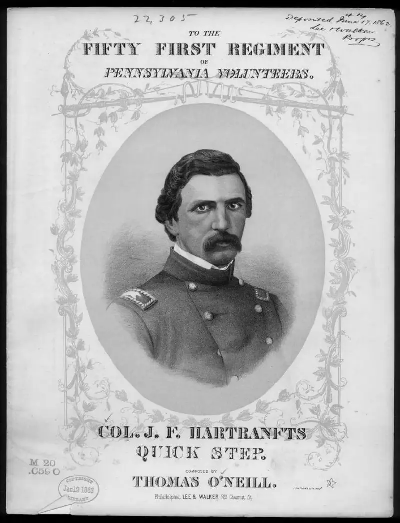 Первая страница нот «Col. John F. Hartranft's quick step»