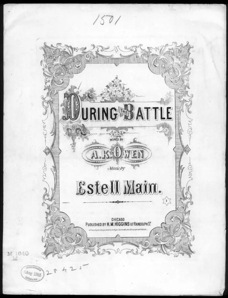 Первая страница нот «During the battle»