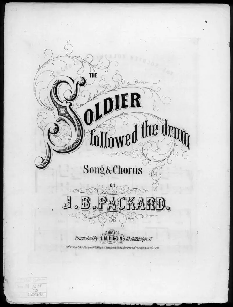 Первая страница нот «The Soldier followed the drum»