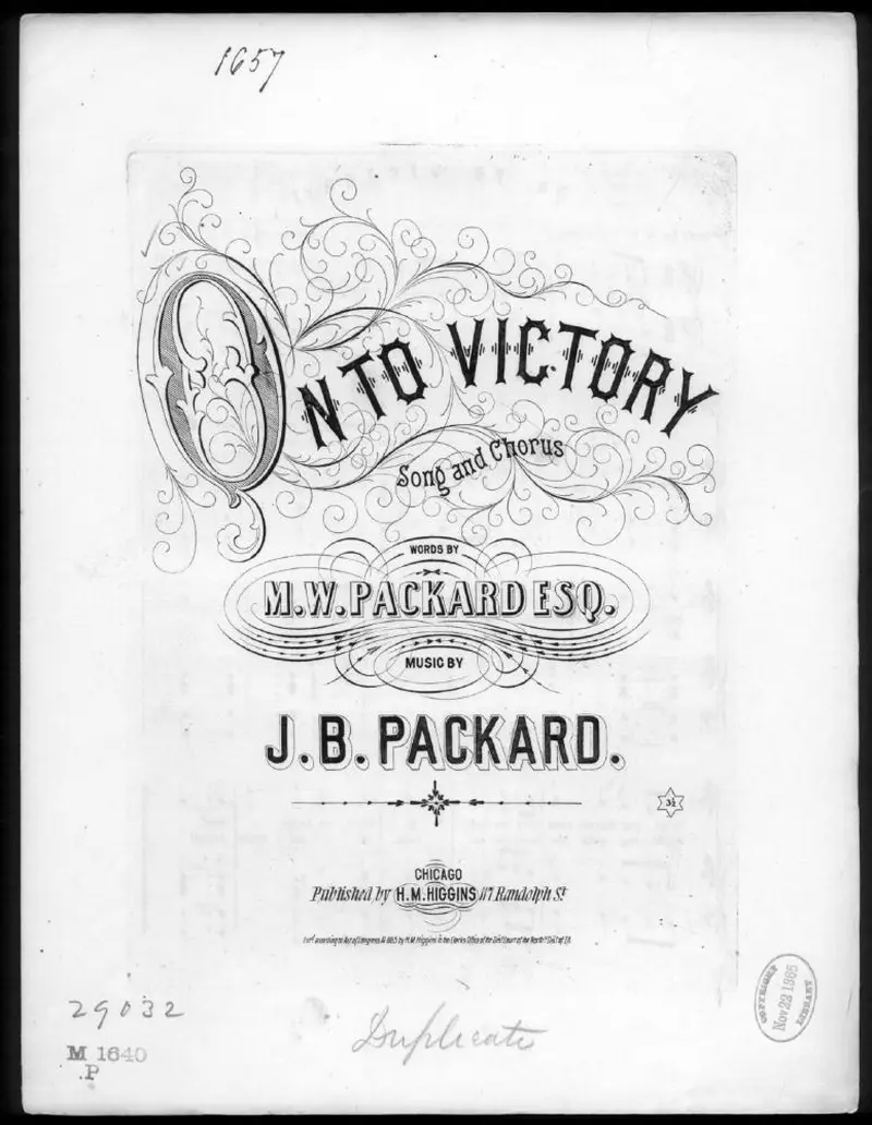 Первая страница нот «On to victory!»
