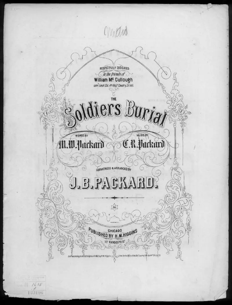Первая страница нот «The Soldier's burial»