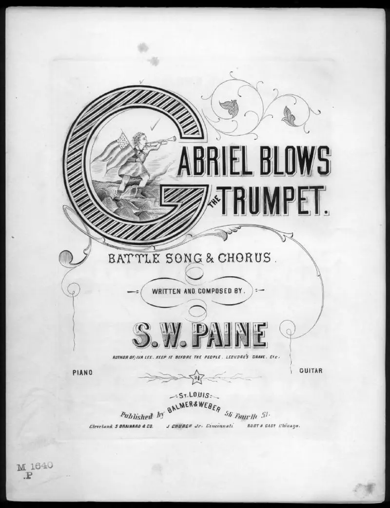 Первая страница нот «Gabriel blows the trumpet»