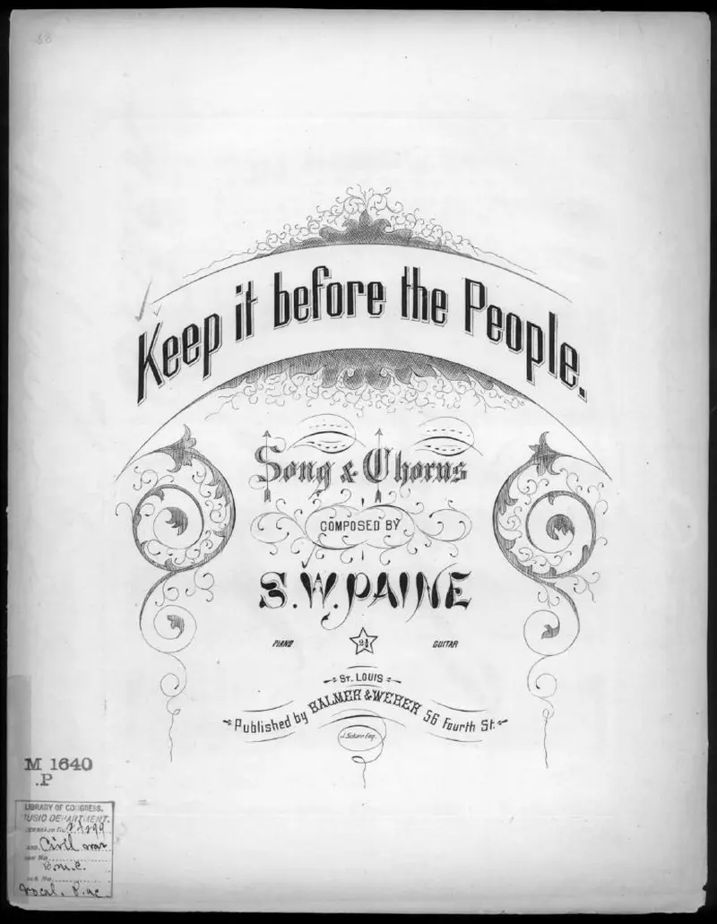 Первая страница нот «Keep it before the people»