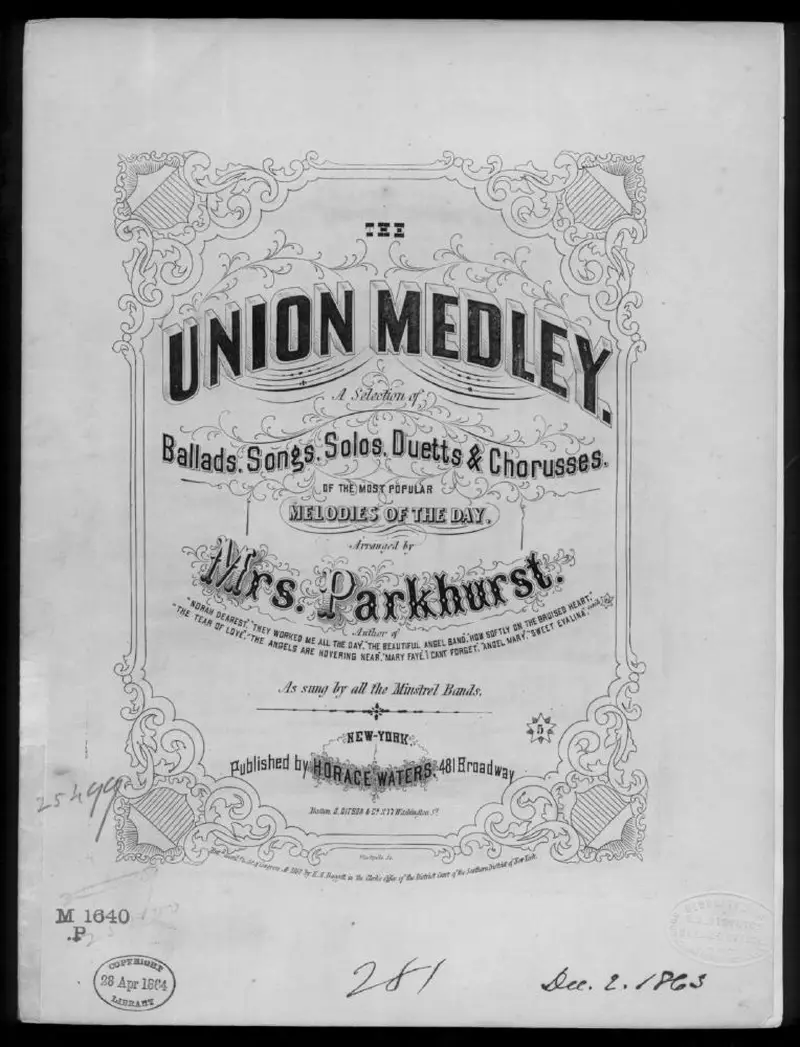 Первая страница нот «The Union medley»