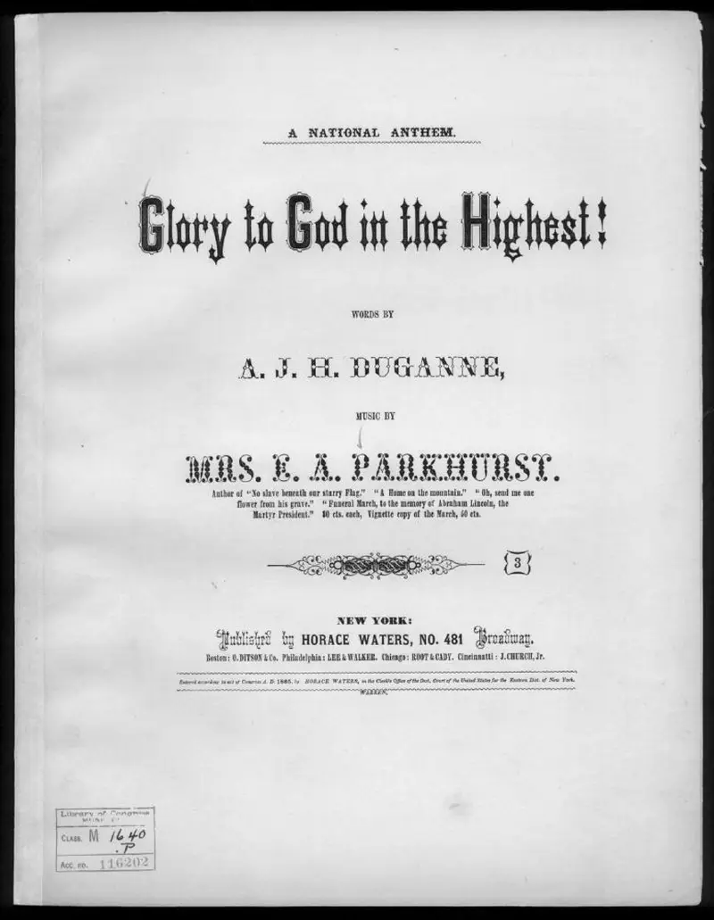 Первая страница нот «Glory to God the highest!»