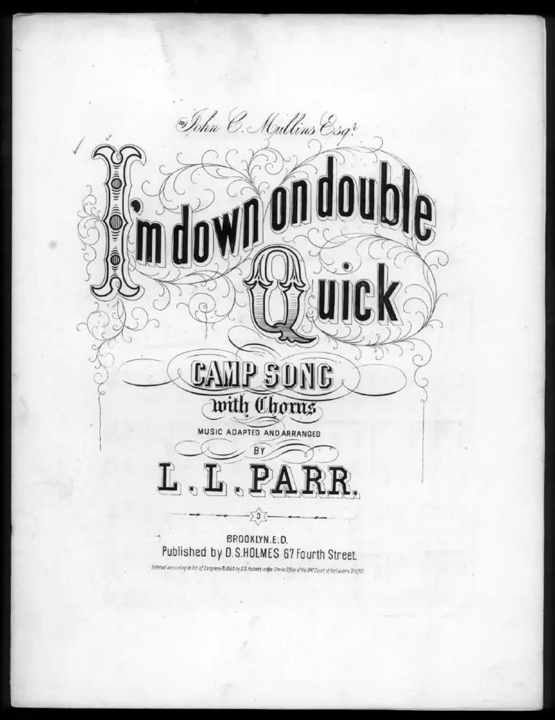 Первая страница нот «I'm down on double quick»