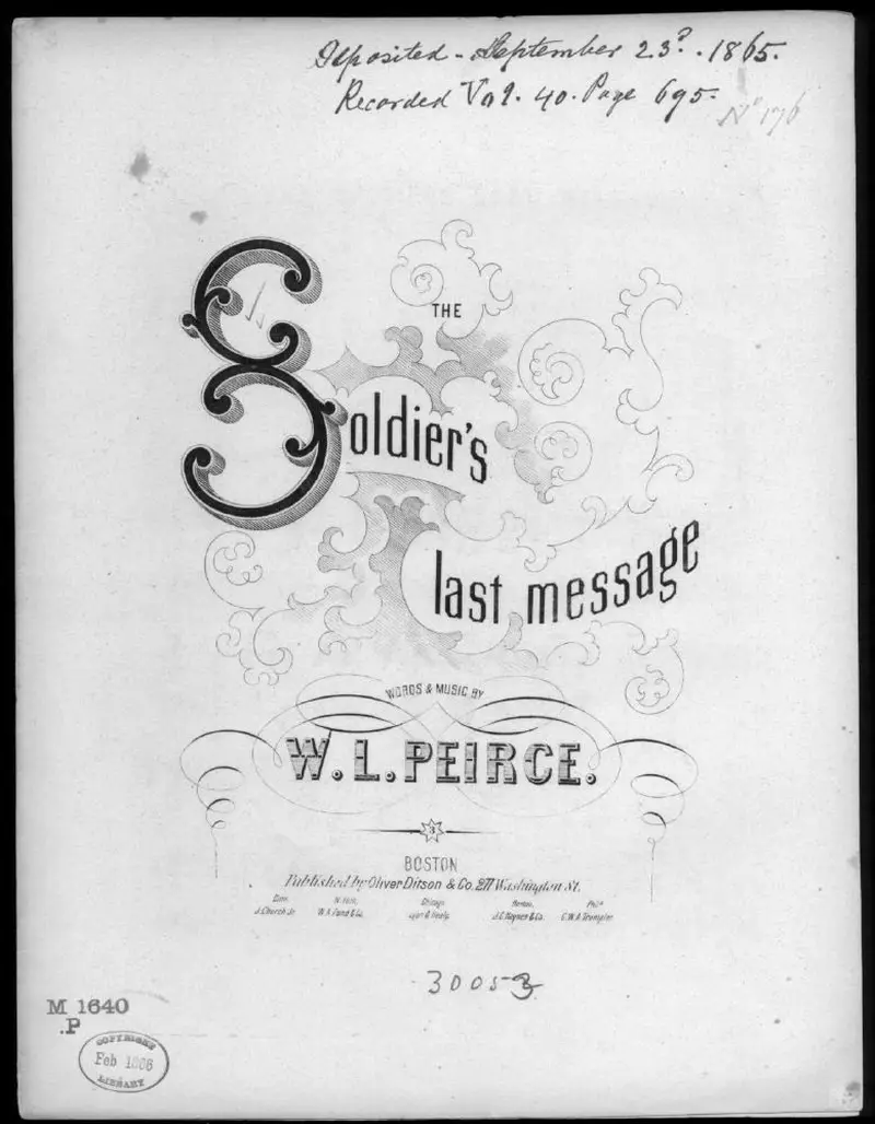 Первая страница нот «The Soldiers last message»