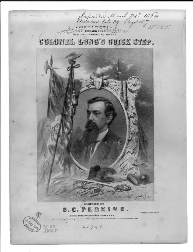 Первая страница нот «Colonel Long's quick-step»