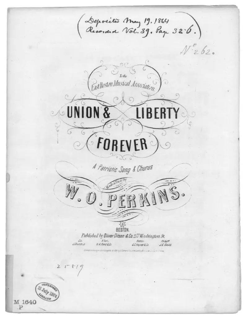 Первая страница нот «Union and liberty forever»