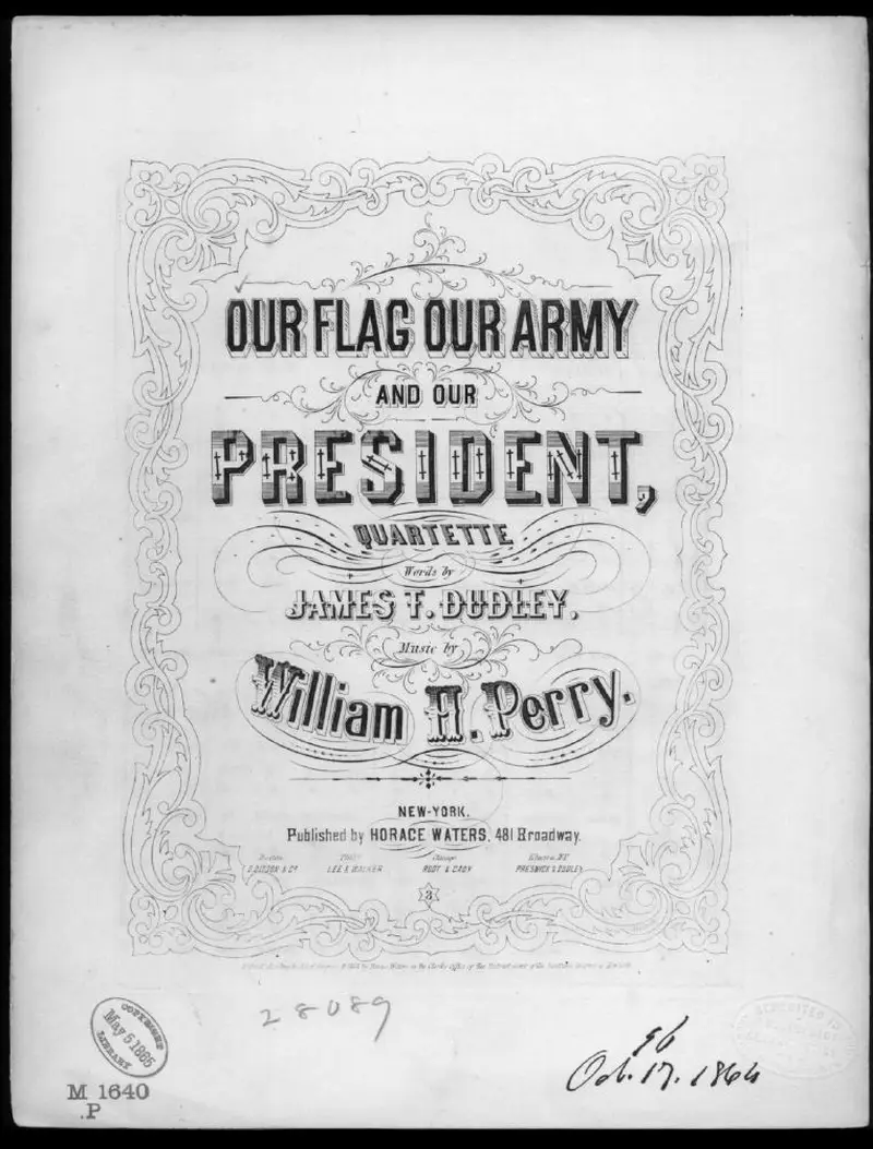 Первая страница нот «Our flag, our army and our president!»