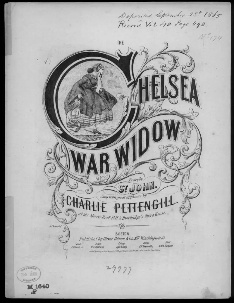 Первая страница нот «The Chelsea war widow»