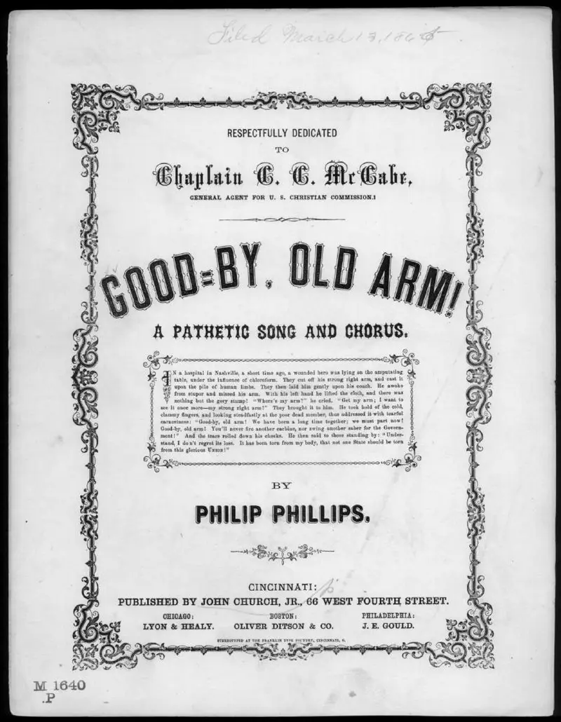 Первая страница нот «Good-by, old arm»