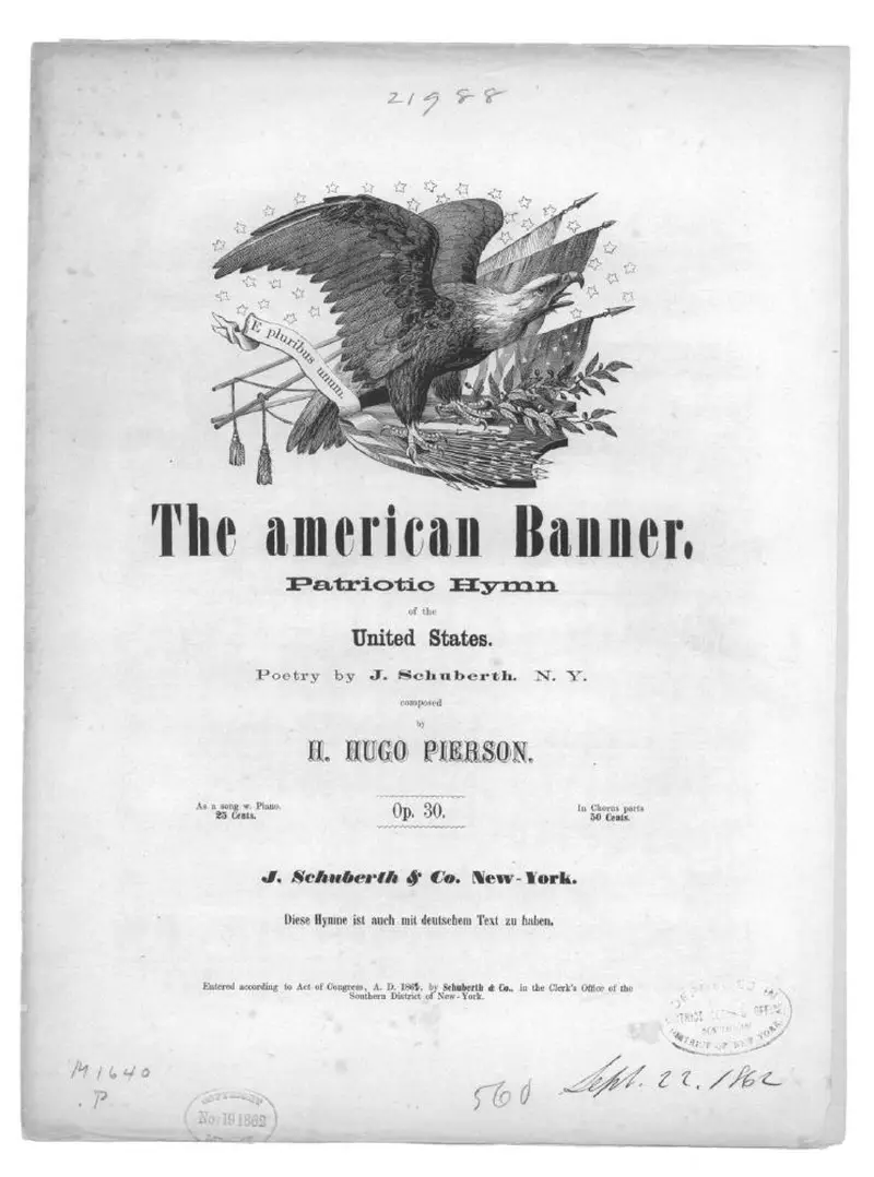Первая страница нот «The American banner»