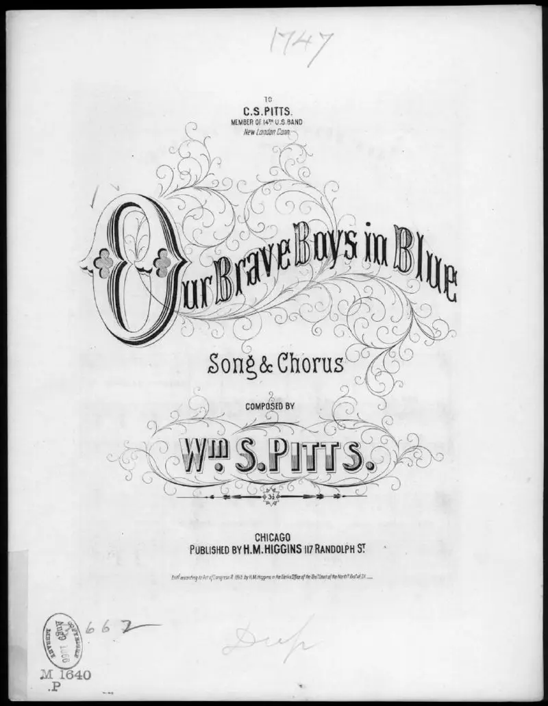 Первая страница нот «Our brave boys blue»