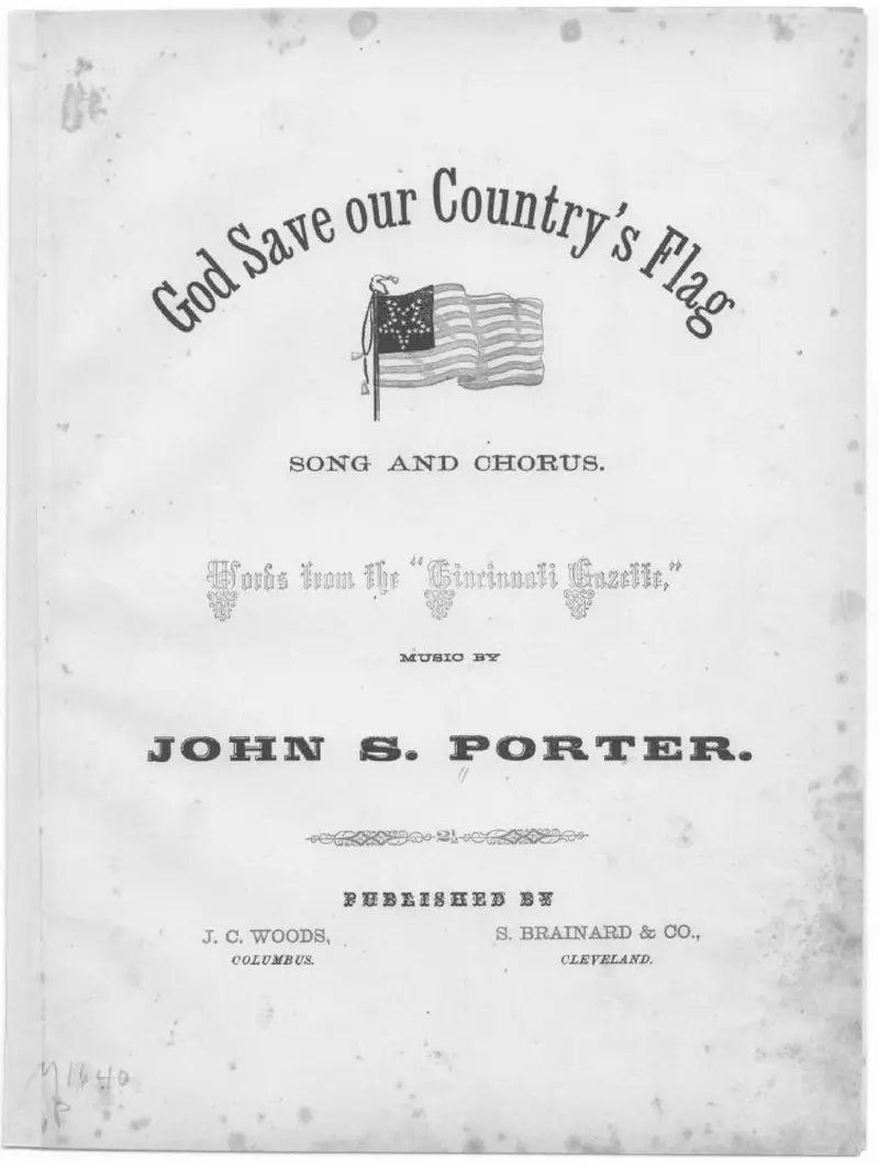 Первая страница нот «God save our country's flag»