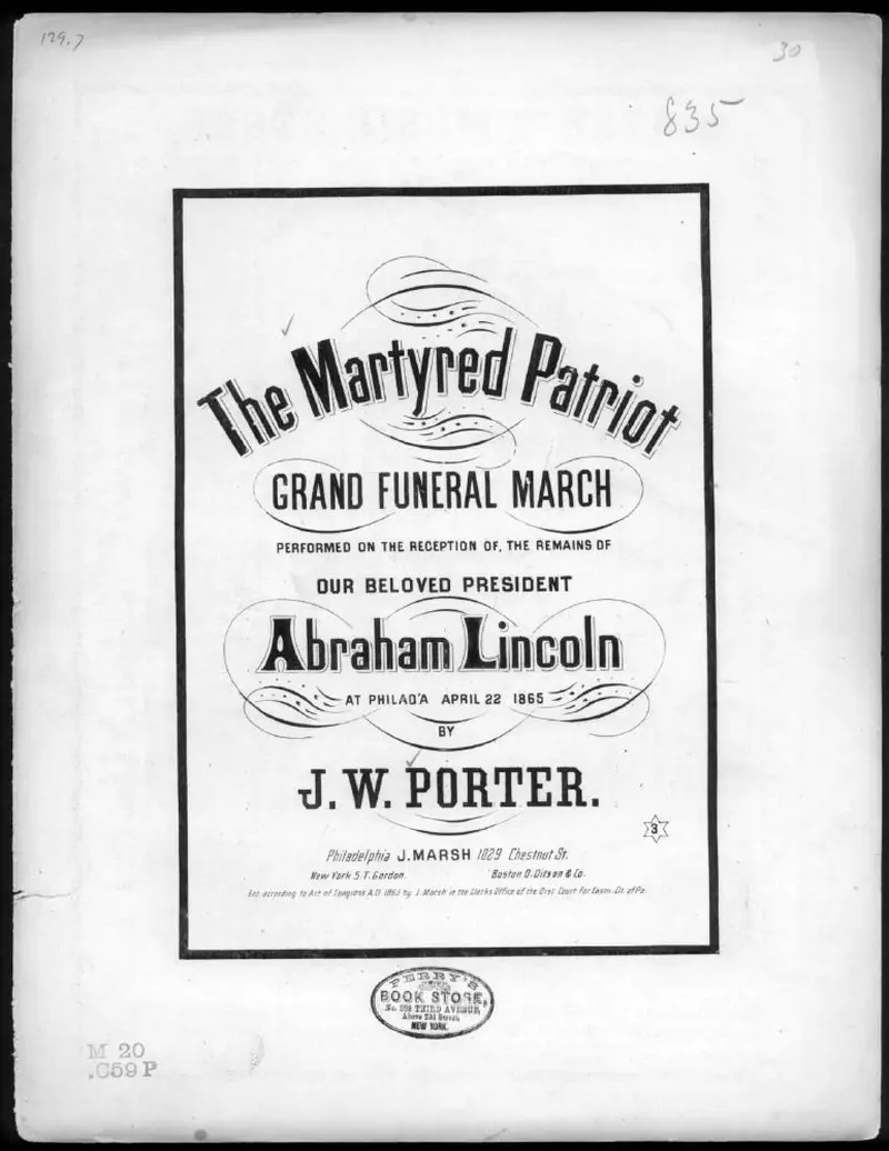 Первая страница нот «The Martyred patriot, grand funeral Марш»