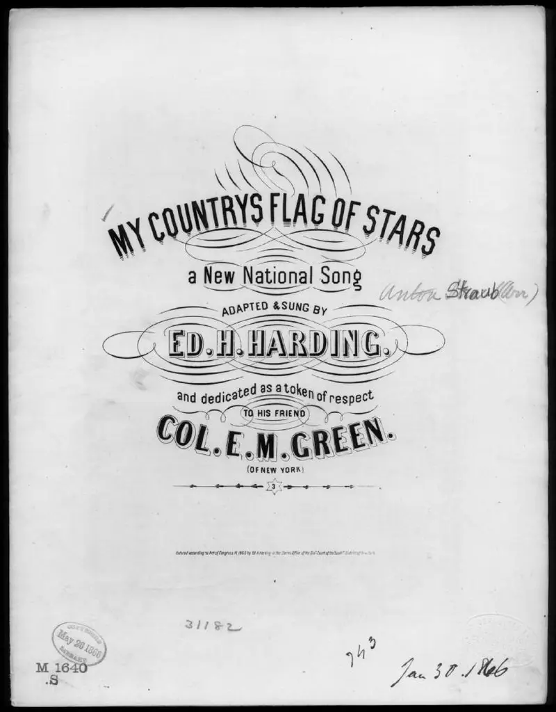 Первая страница нот «My country's flag of stars»
