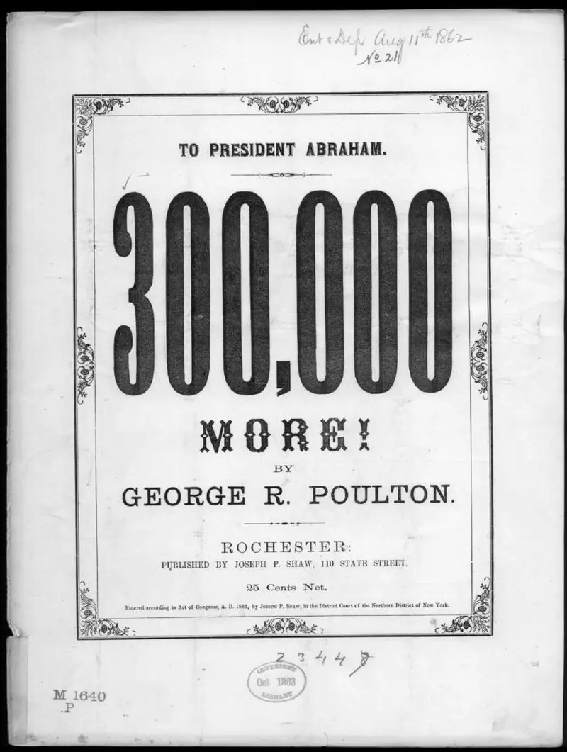 Первая страница нот «Three hundred thousand more!»
