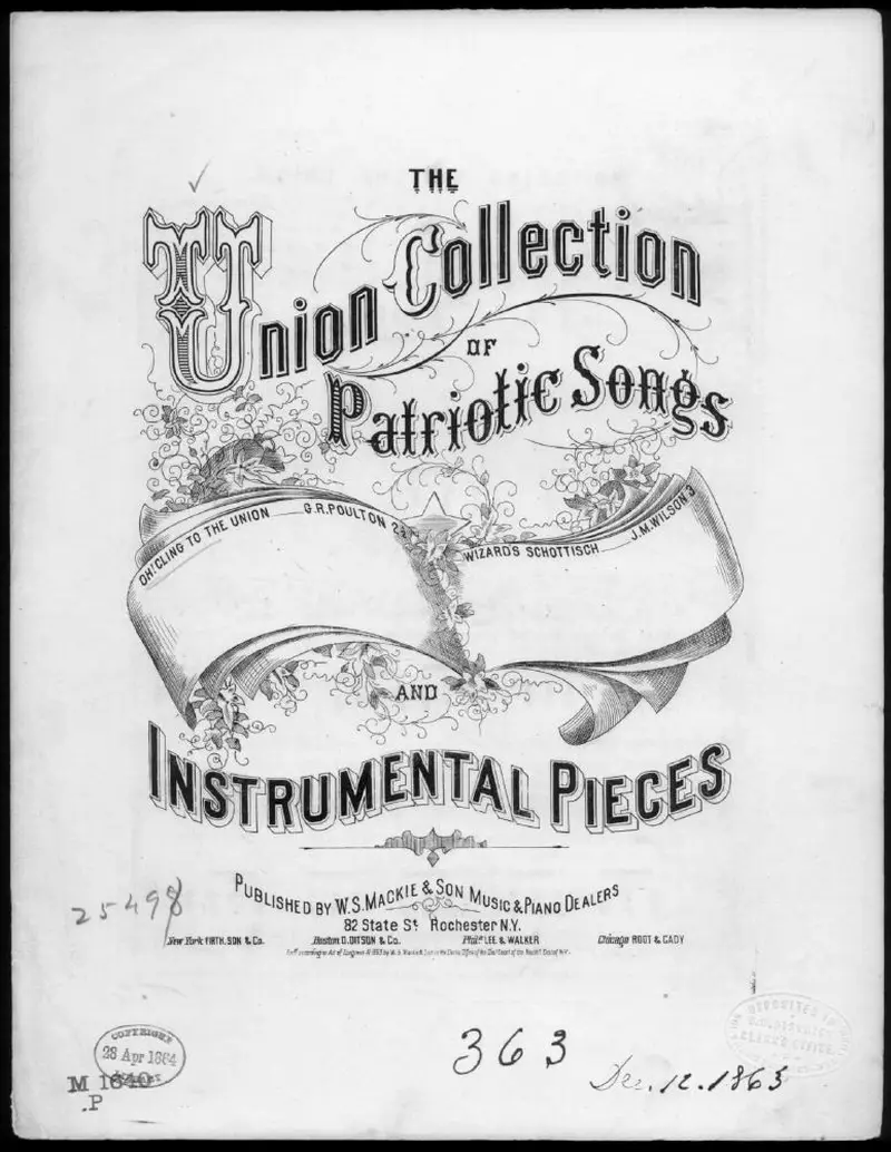 Первая страница нот «Oh cling to the Union»