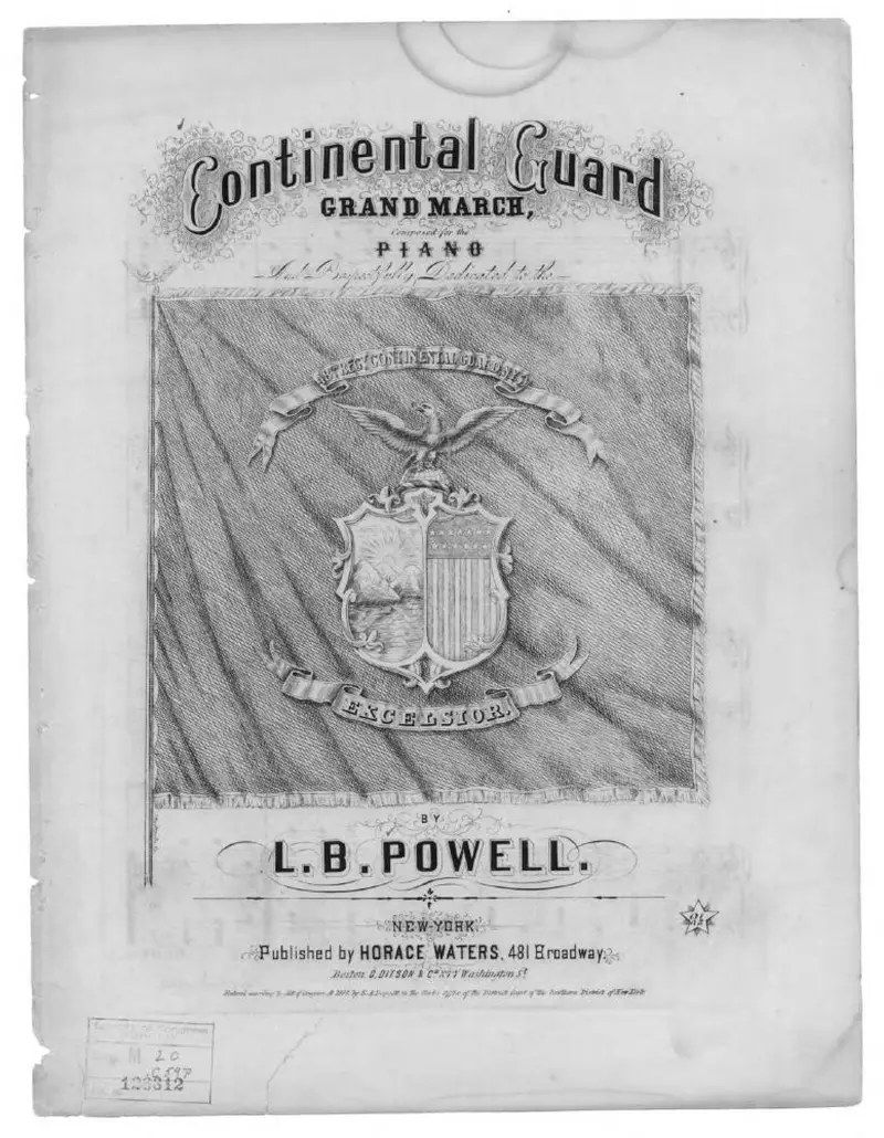 Первая страница нот «Continental guard grand Марш»