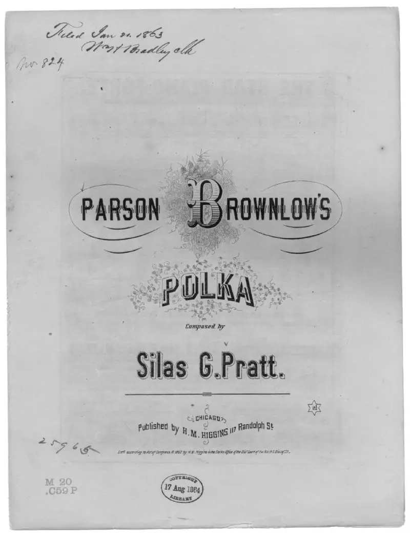 Первая страница нот «Parson Brownlow polka»