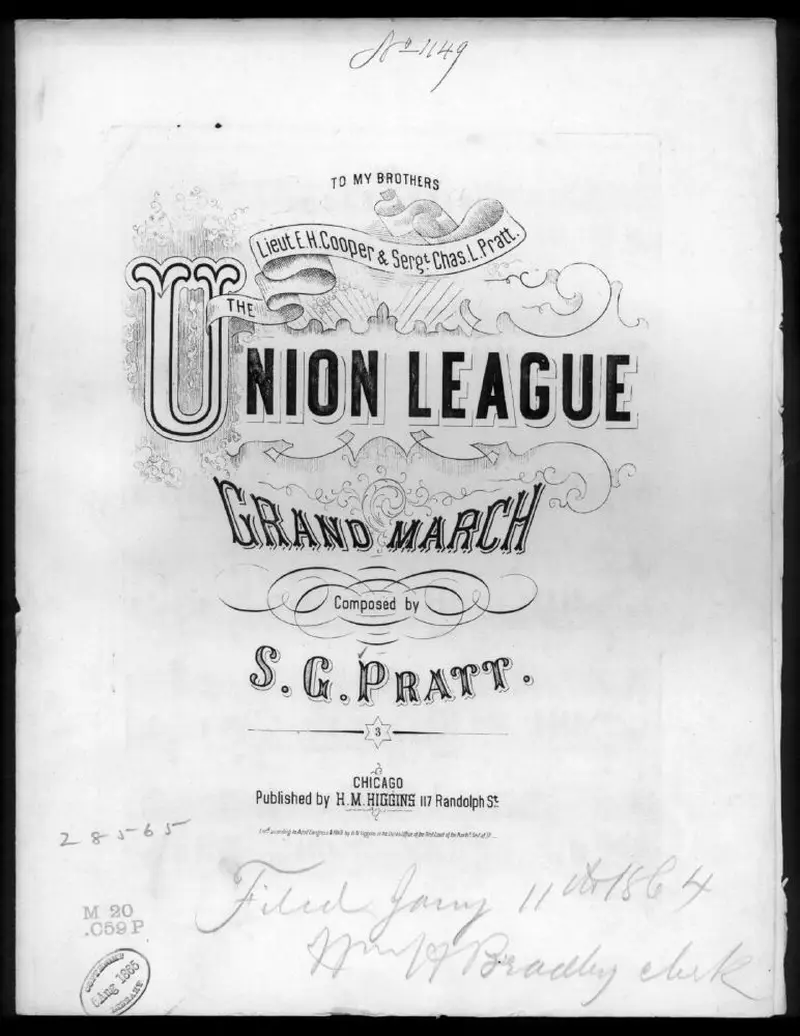 Первая страница нот «Union league grand Марш»