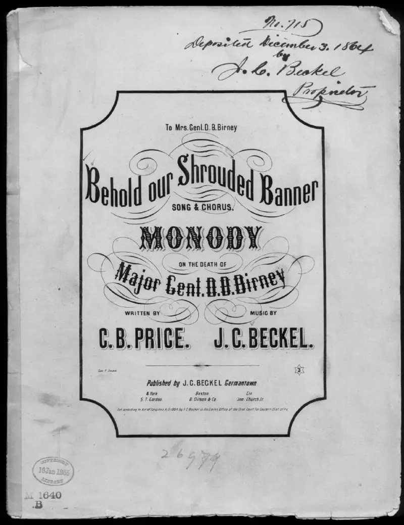 Первая страница нот «Behold our shrouded banner»