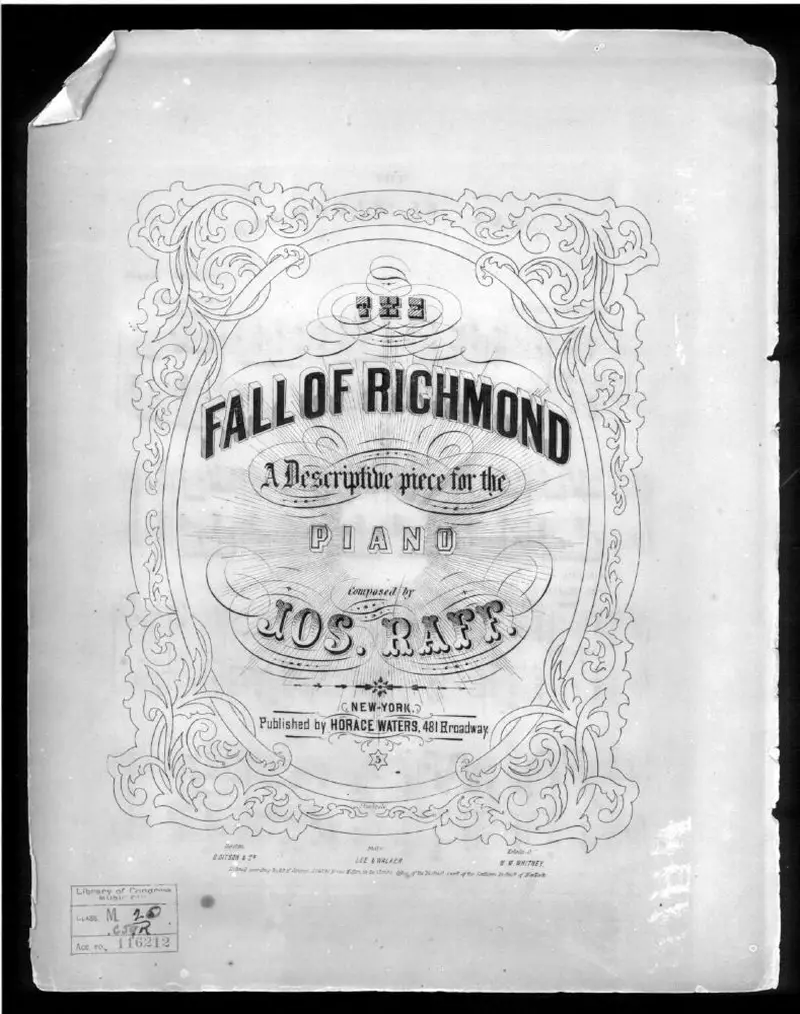 Первая страница нот «The Fall of Richmond»