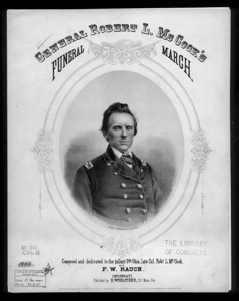 Первая страница нот «General Robert L. McCook's funeral Марш»