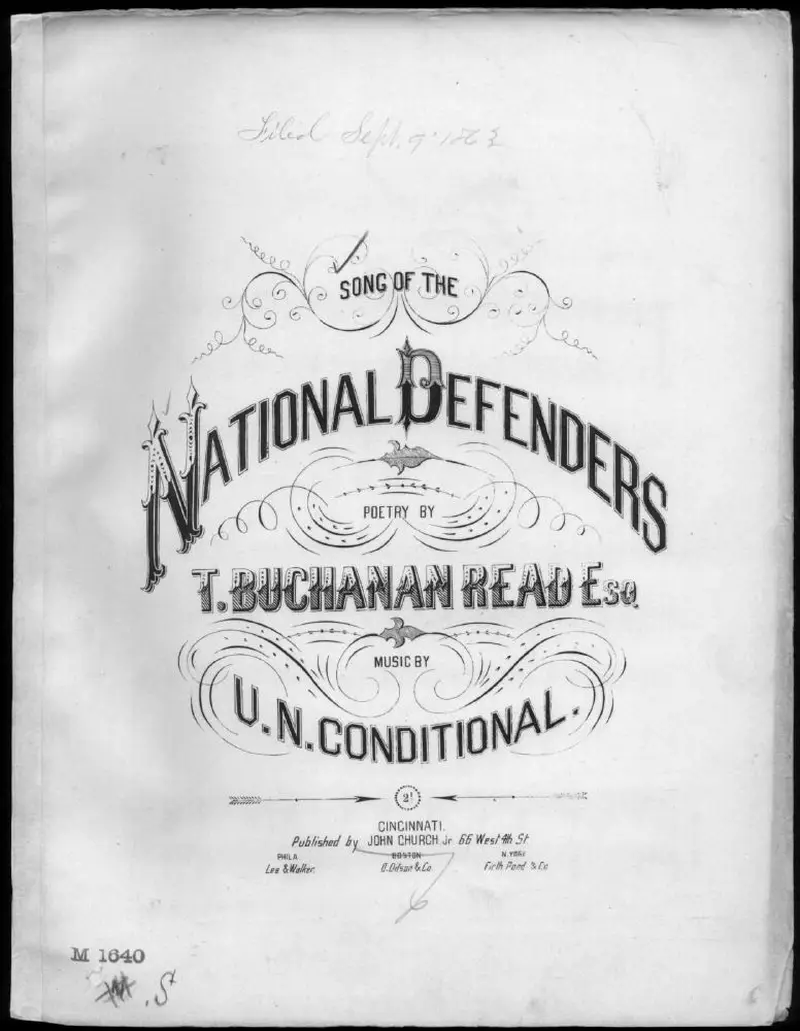 Первая страница нот «Песня of the national defenders»