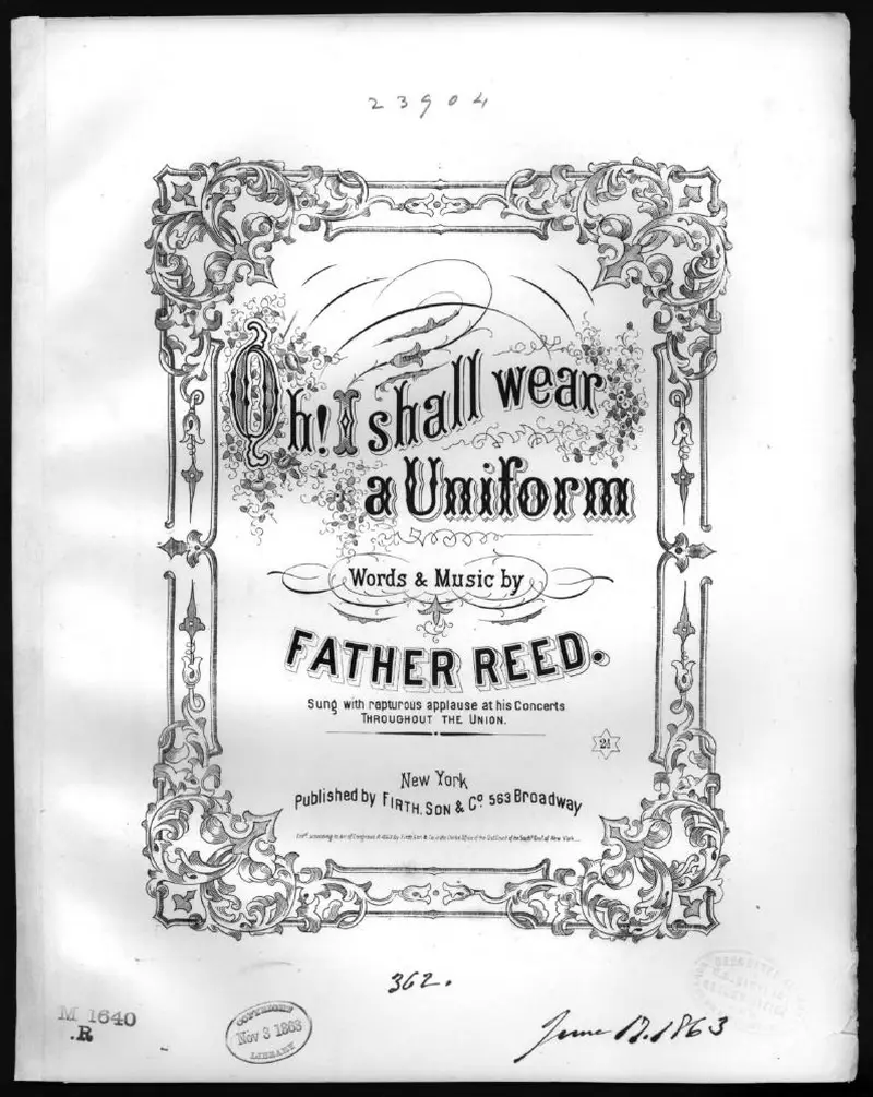Первая страница нот «Oh! I shall wear a uniform»