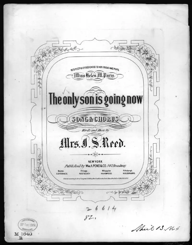 Первая страница нот «The Only son is going now»